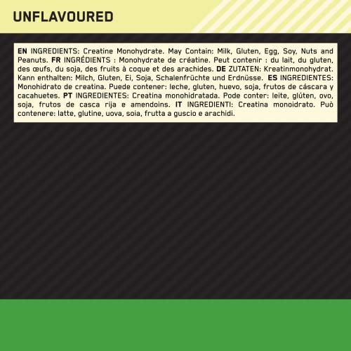 OPTIMUM NUTRITION Micronized Creatine Powder, 100% Pure Creatine Monohydrate Powder for Muscle Performance and Power, Unflavored, 93 Servings, 317 g