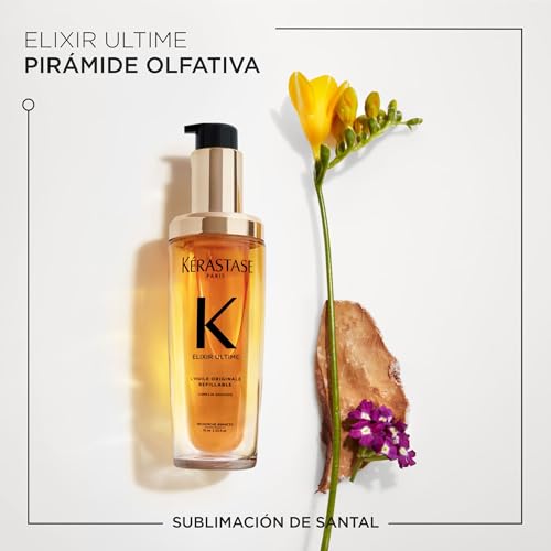 Kérastase Elixir Ultime, Original Refillable Oil, Anti-Frizz Hair Oil, Leave-In Thermo-Protective Treatment, 75 ml
