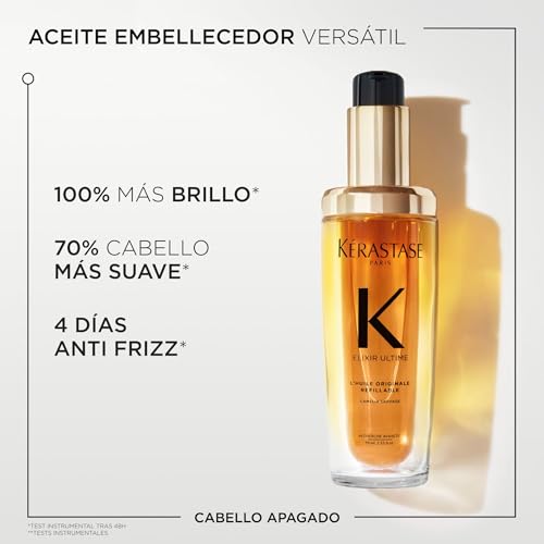 Kérastase Elixir Ultime, Original Refillable Oil, Anti-Frizz Hair Oil, Leave-In Thermo-Protective Treatment, 75 ml
