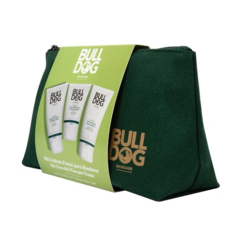 Bulldog Skincare Neceser Hombre – Limpiador, Gel de Afeitado, Crema Hidratante y Neceser Sostenible