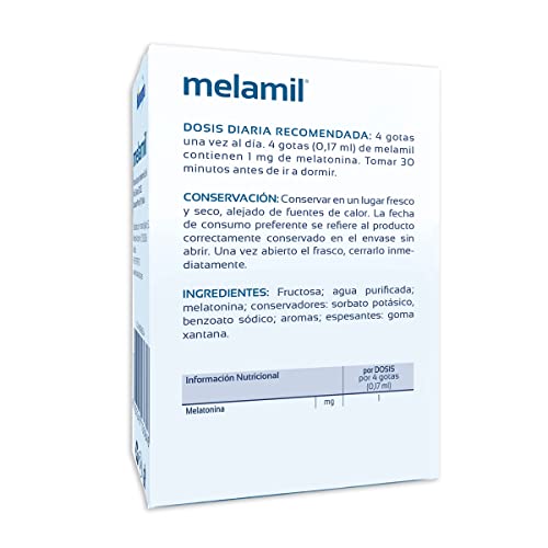 Melamil Gotas 30 ml - Melatonina 99% Pura para Conciliar el Sueño