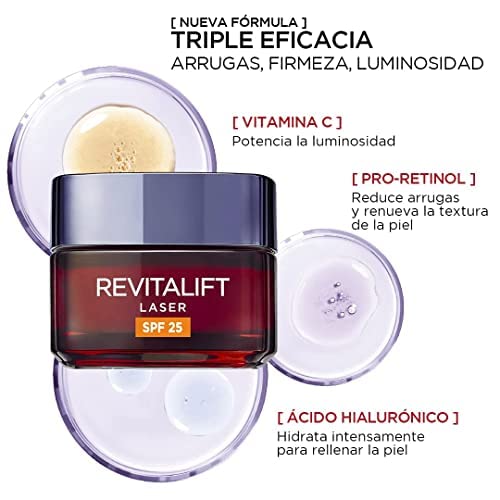 L'Oréal Paris Revitalift Laser Anti-Aging Triple Action Day Cream, Sun Protection SPF 25, 50 ml