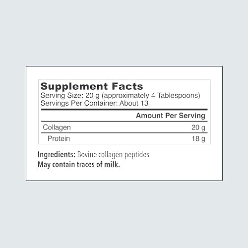 Vital Proteins Collagen Peptides, Food Supplement Powder, Hydrolyzed Collagen (Type I, III), Unflavored, for Skin, Hair, Nails, Gluten Free, 20g Collagen per Serving, 264g