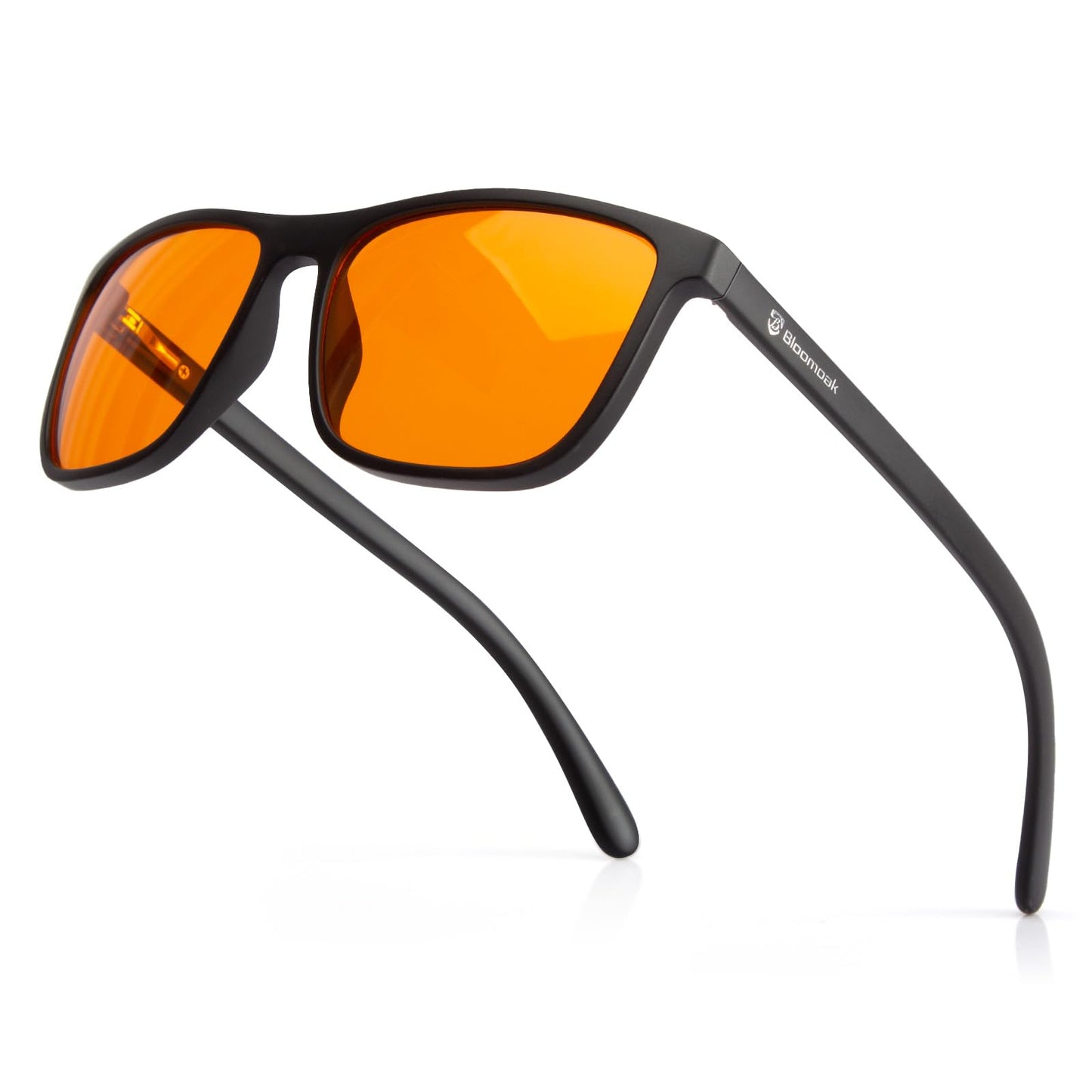 Bloomoak-99% Blue Light Blocking Glasses-Gaming Glasses-Anti Glare - Anti Eyestrain - TR90 Material - Suitable for Screens, Games, TVs, Mobile Phones (Amber - 99% - Black Frame)