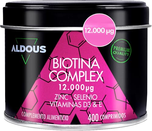 Biotin + Zinc + Selenium - 400 Tablets 12,000 mcg (1+ Year Supply) - Hair Vitamins - Biotin for Hair, Strengthens Skin and Nails - With Vitamin D3 and E - No Additives
