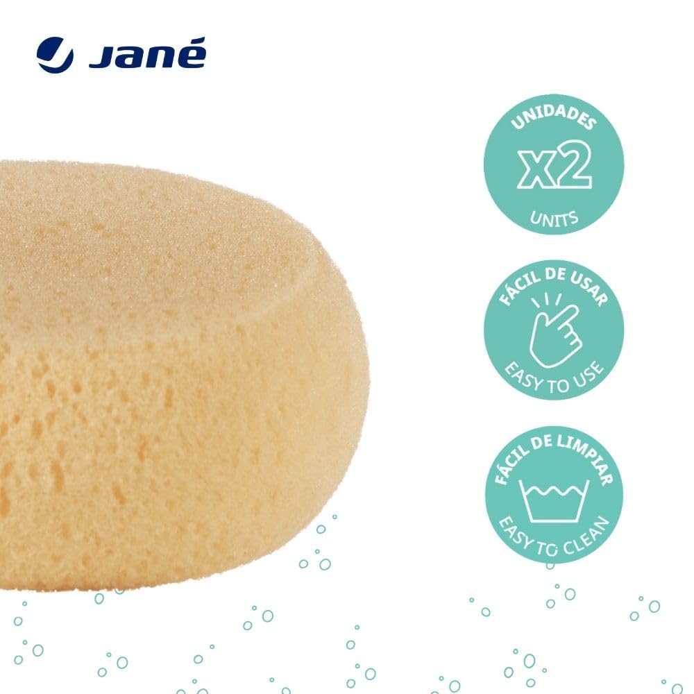 Jané Esponjas Hidrófilas para Recién Nacidos, 2 Unidades, Suaves y Naturales