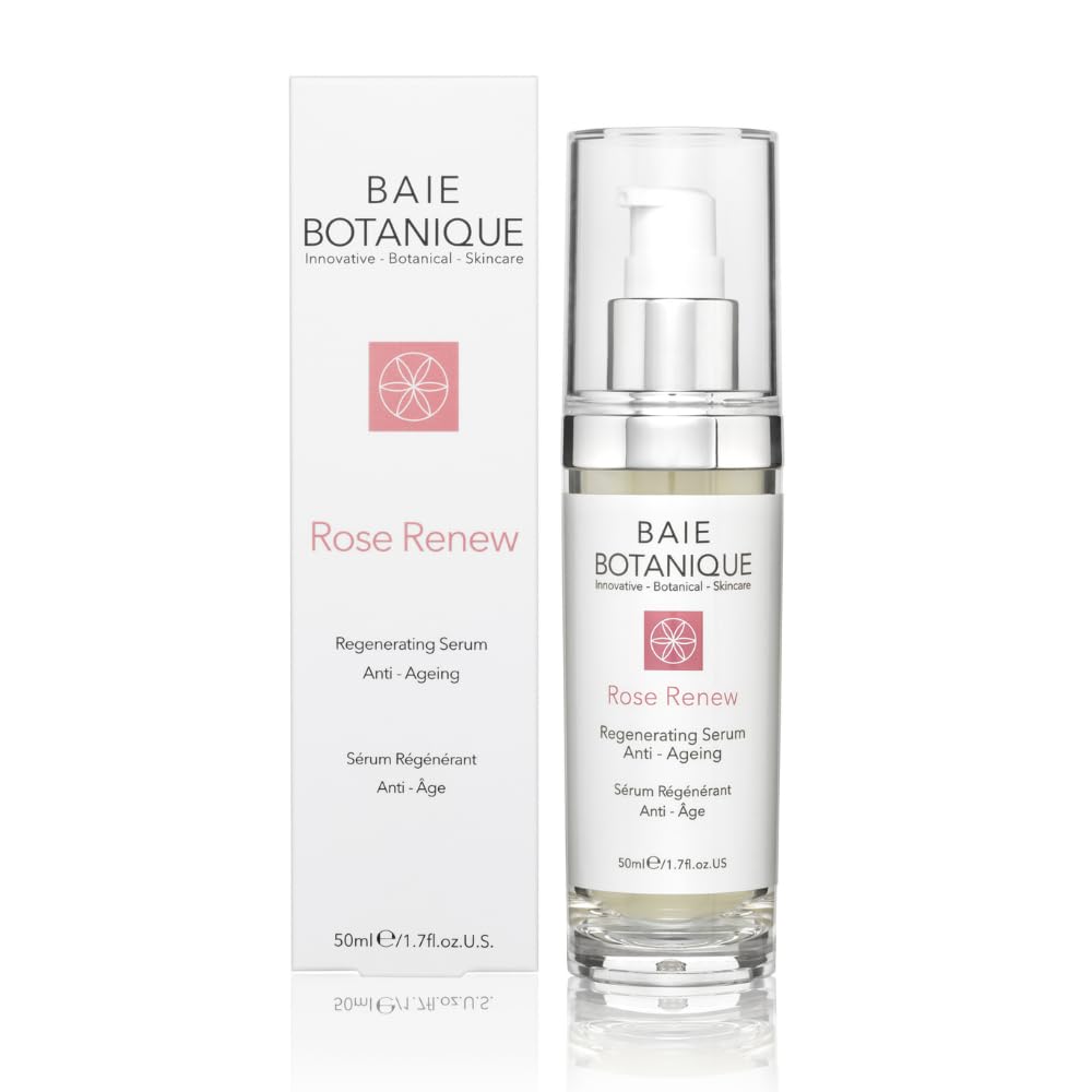 Baie Botanique Anti-Aging Face Serum 50ml - Rose Water, Rose Absolute, Rosehip Seed Oil, Glycolic Acid - Award Winning - 98% Natural, 80% Organic