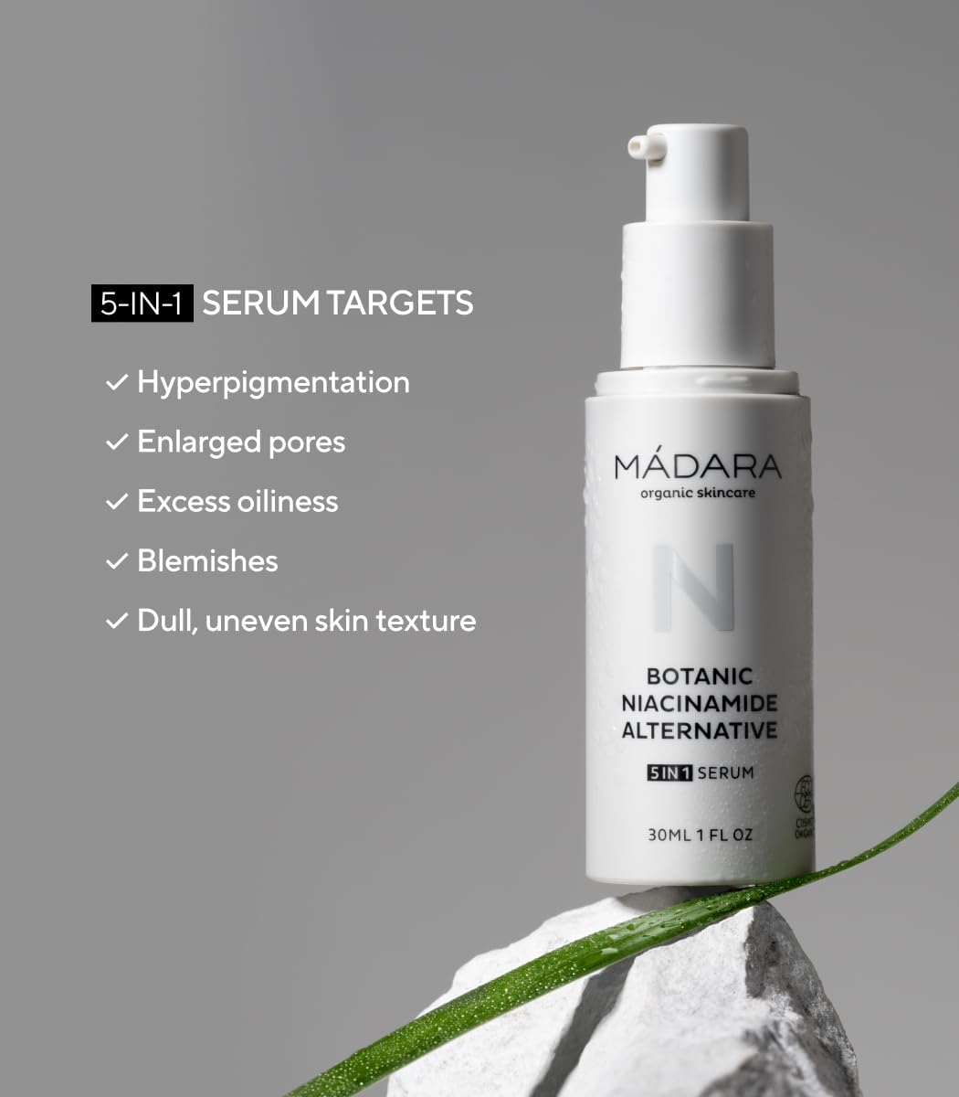 MÁDARA Botanic Niacinamide Serum 5 en 1, 30 ml - Orgánico y Refinador