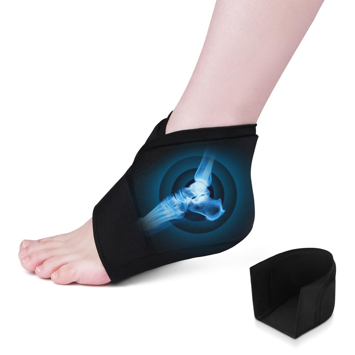 Ice Pack for Pain Relief, Adjustable Ankle Gel Ice Wrap for Heel Pain, Dry Cracked Heels, Sprain, Sports Injuries 1 Pcs