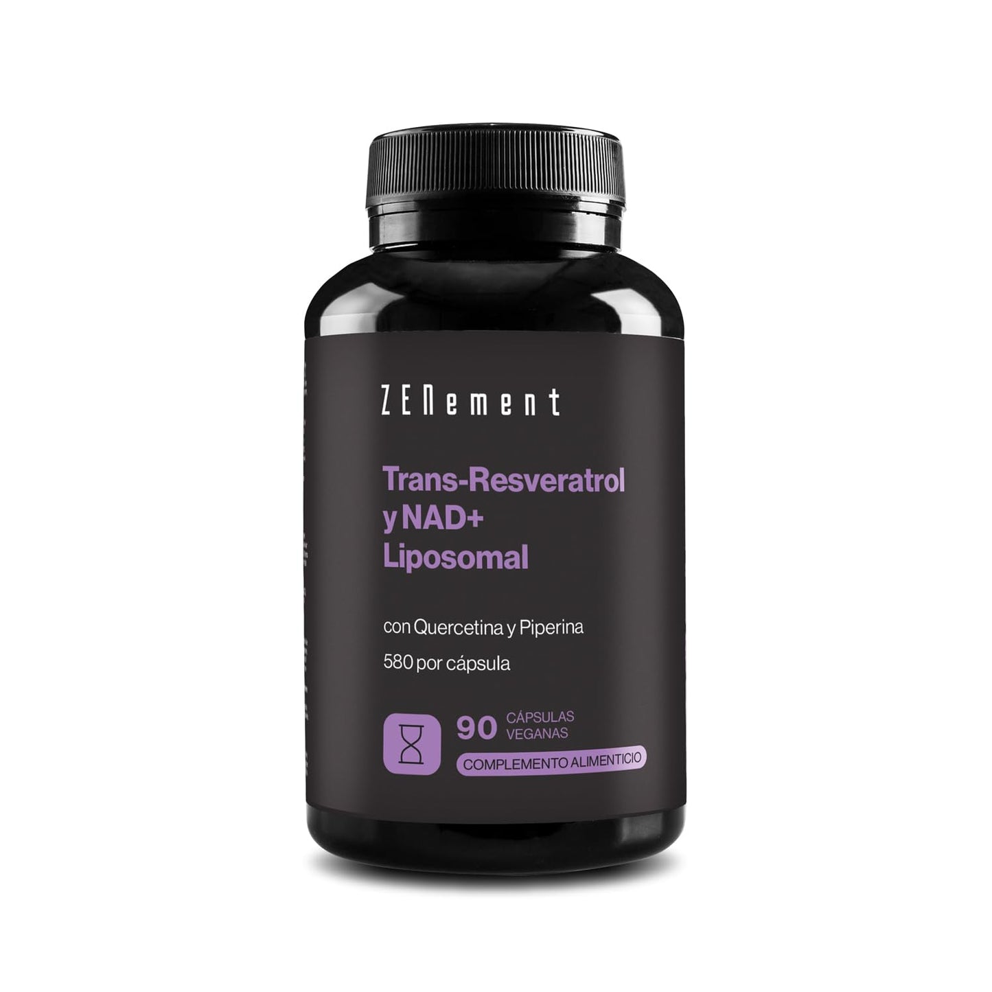 Trans-Resveratrol & Liposomal NAD+, with Quercetin and Piperine, 580 mg per Capsule, 90 Capsules - Anti-Aging and Sirtuin Activator - Zenement