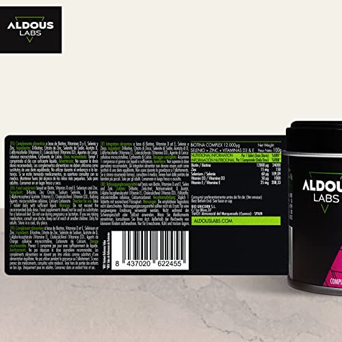 Biotin + Zinc + Selenium - 400 Tablets 12,000 mcg (1+ Year Supply) - Hair Vitamins - Biotin for Hair, Strengthens Skin and Nails - With Vitamin D3 and E - No Additives