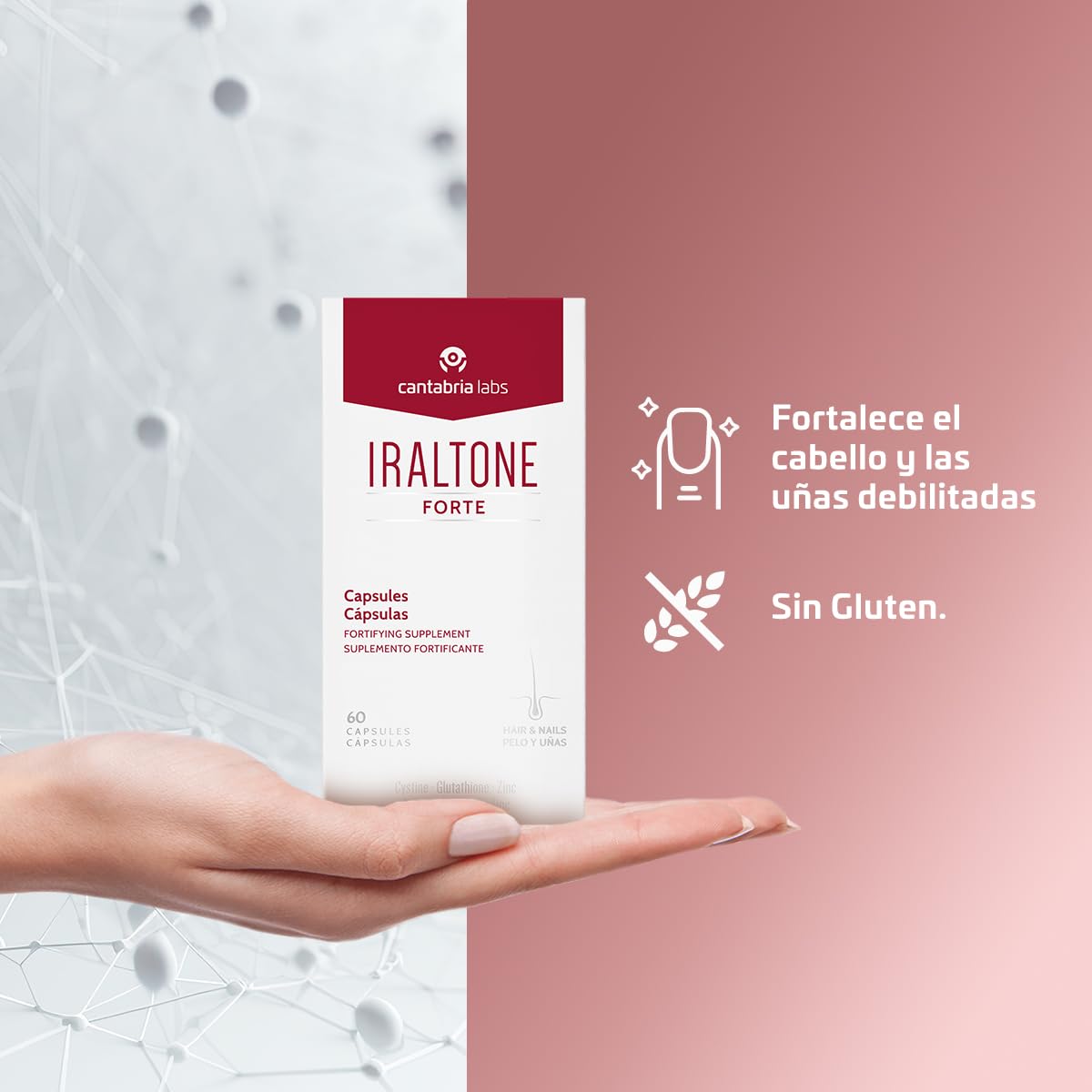 Iraltone Forte Cápsulas - Complemento Anticaída Capilar y Fortalecedor, 60 Uds