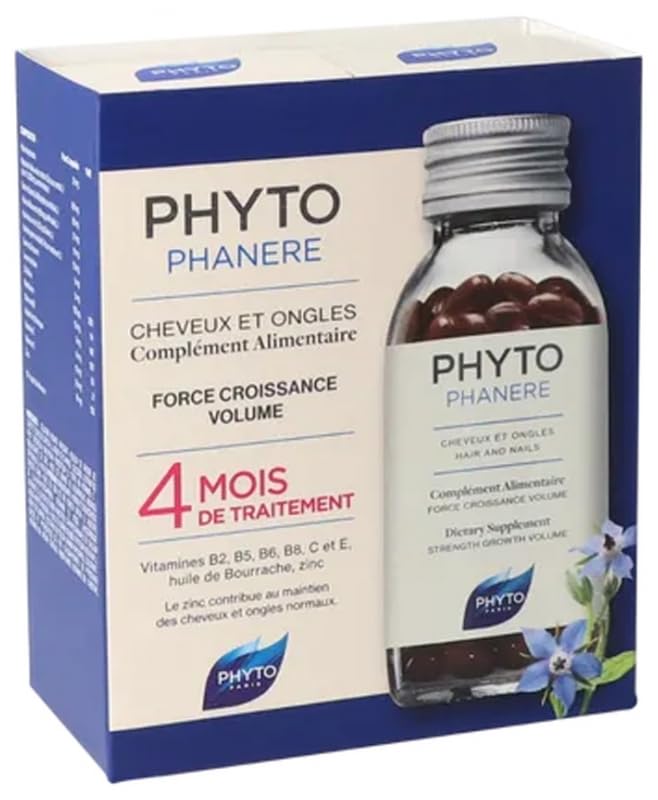 Phyto Phytophanere - Food supplement for hair and nails - 4 months of treatment - In capsules of 120 + 120