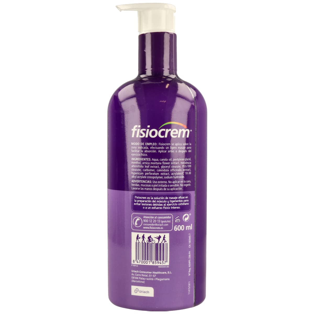 Fisiocrem Gel Active 600ml - Preparación Muscular y Ligamentos