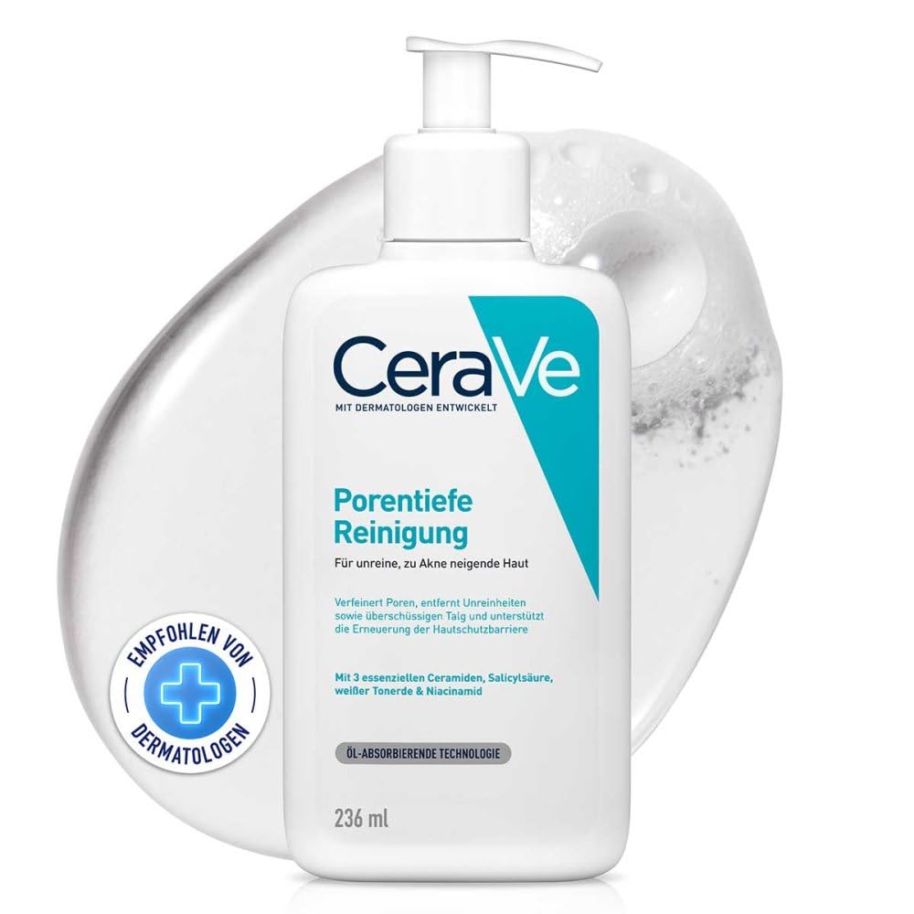 CeraVe Blemish Control Cleansing Gel, For Acne-Prone and Oily Skin, Reduces Acne, Blackheads and Improves Pores, Gel Treatment with Salicylic Acid, 236ml