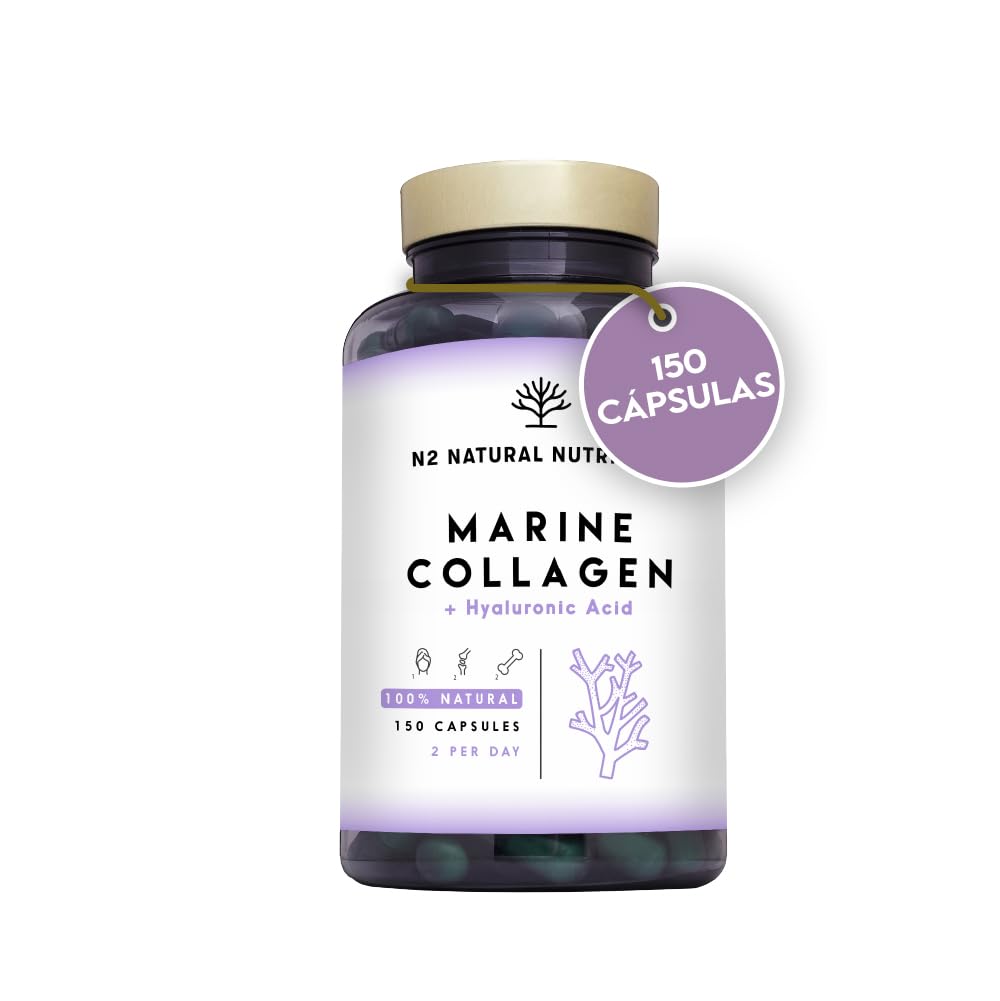 Collagen with Magnesium and Hyaluronic Acid. Vitamin C. 150 Capsules 75-day supply. High Concentration. Joint, Skin and Bone Care. PEPTAN Marine Collagen. CE.N2 Natural Nutrition