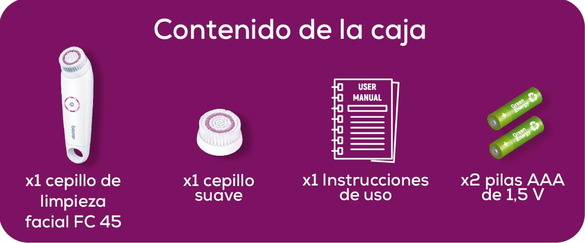 Beurer FC 45 - Cepillo Facial Eléctrico para Limpieza Profunda y Piel Suave, Resistente al Agua