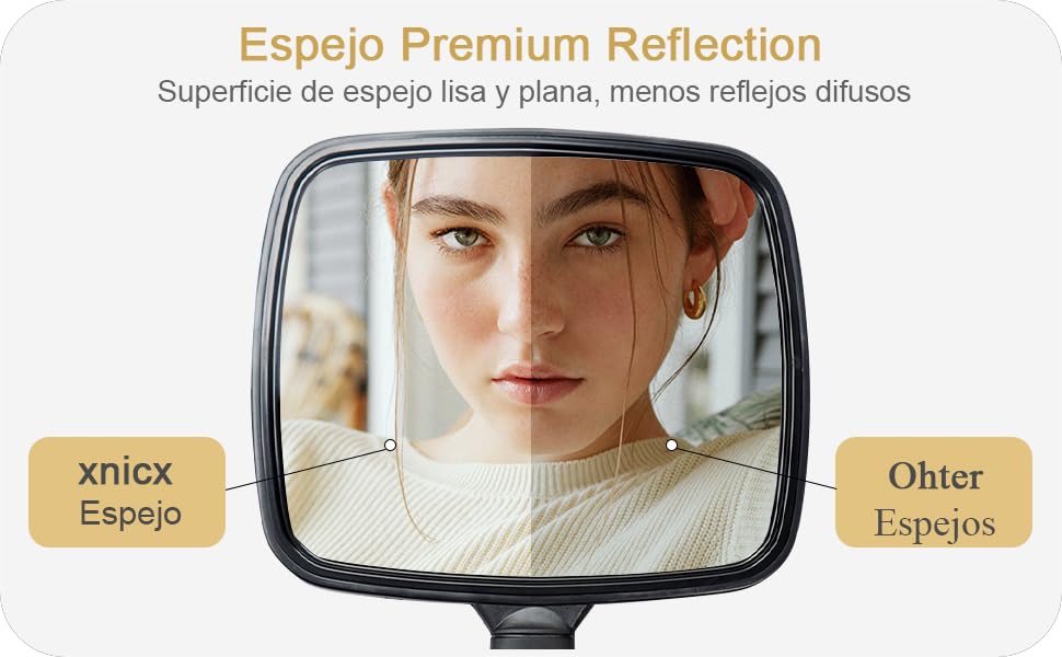 xnicx Espejo de Mano Profesional XL – Portátil, Ligero y Versátil