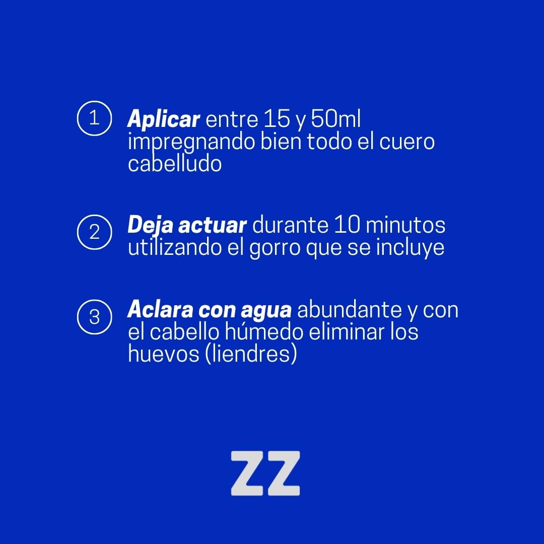ZZ Loción Antipiojos con Permetrina – Elimina Piojos y Liendres en 10 Minutos