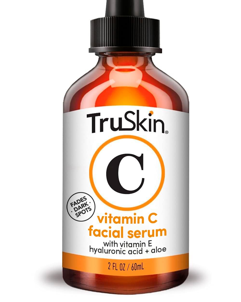 TruSkin Vitamin C Serum - Sérum anti-age à la vitamine C avec acide hyaluronique, vitamine E, aloès - Sérum éclaircissant pour les taches brunes, les ridules et les rides, 2 Fl Oz 60ml