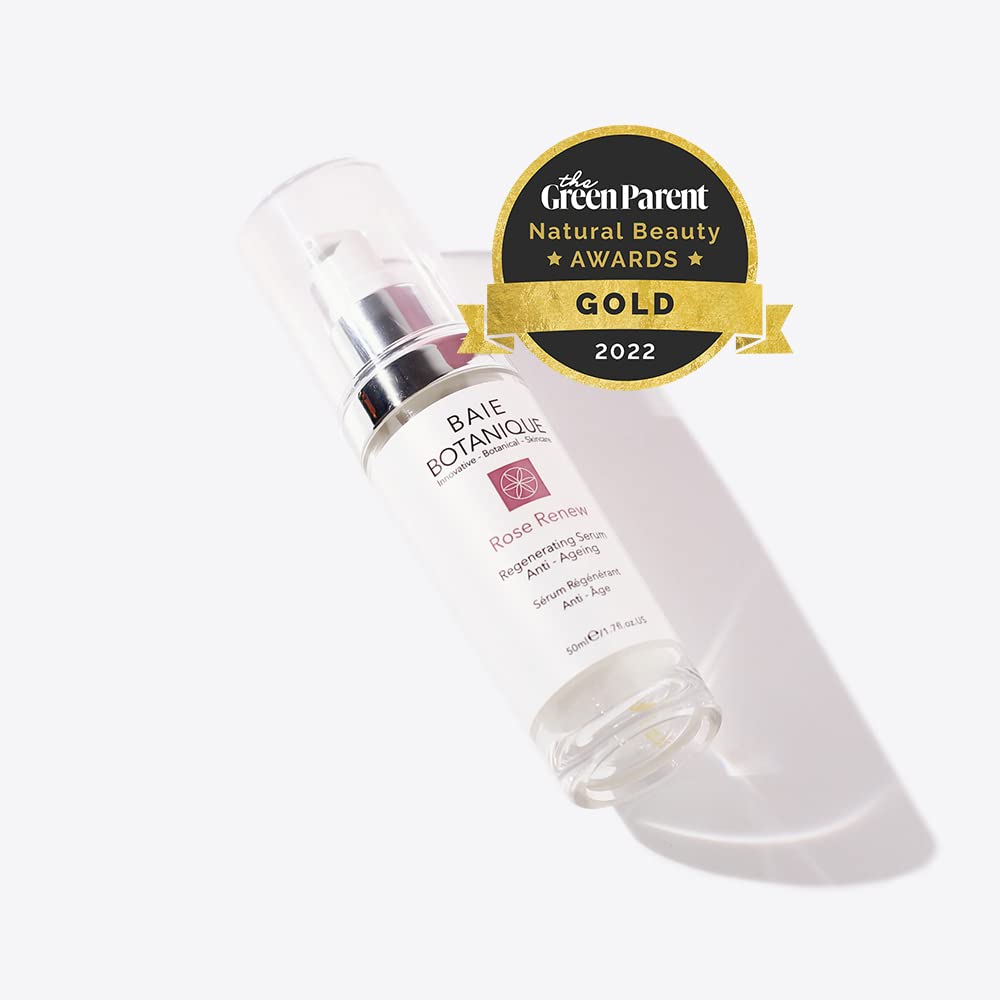 Baie Botanique Anti-Aging Face Serum 50ml - Rose Water, Rose Absolute, Rosehip Seed Oil, Glycolic Acid - Award Winning - 98% Natural, 80% Organic