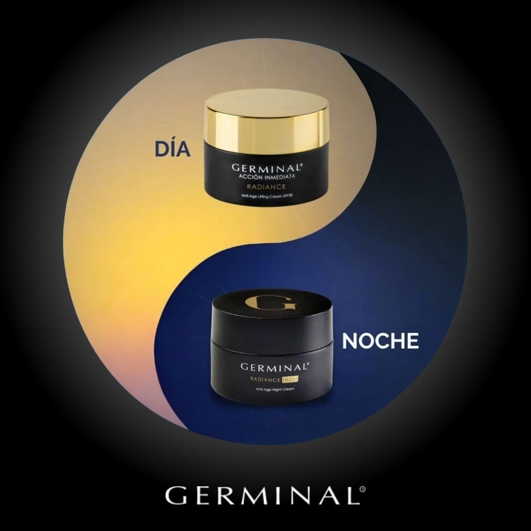 GERMINAL Radiance - Anti-Wrinkle Cream for Women from 35 Years | Day Cream with Sun Protection for All Skin Types that Firms, Tightens and Illuminates with an Immediate Lifting Effect for 8 Hours - 50 ml.