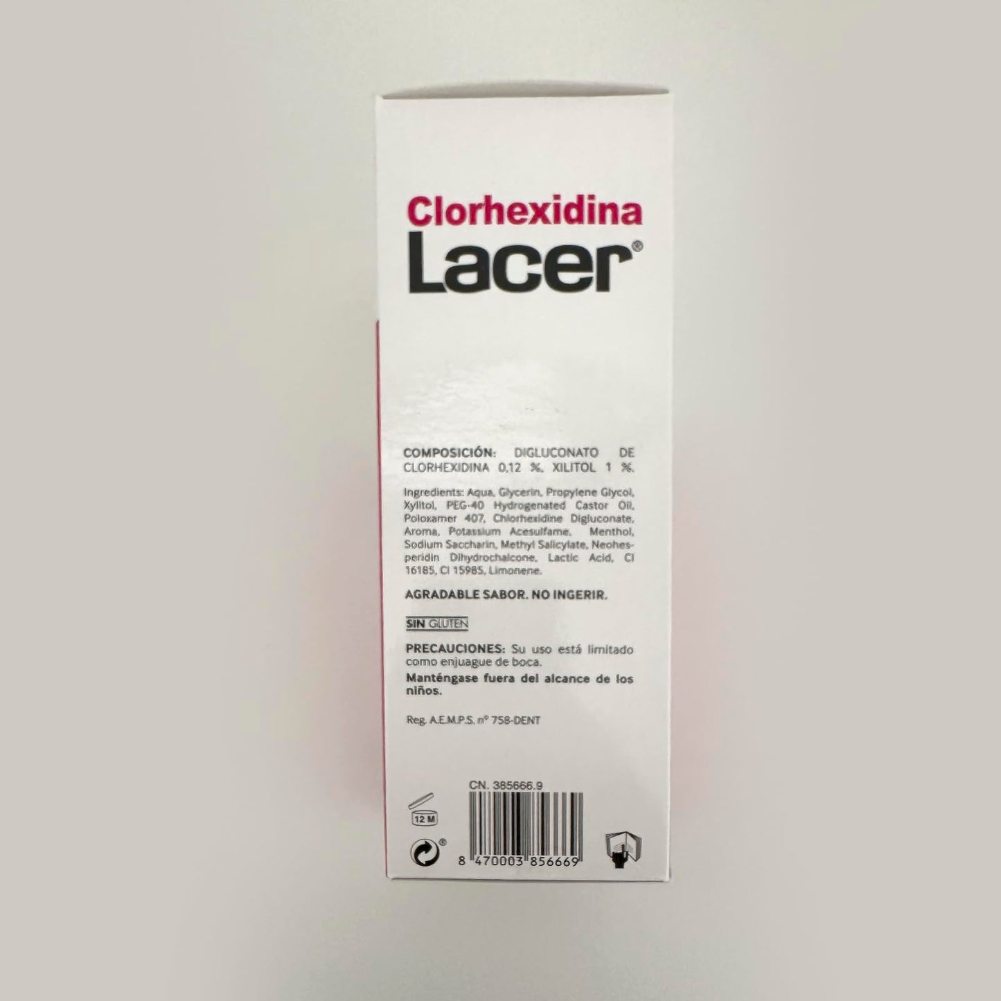 Clorhexidina 0,12% 500ml - Antiséptico Bucal Lacer Eficaz y Suave