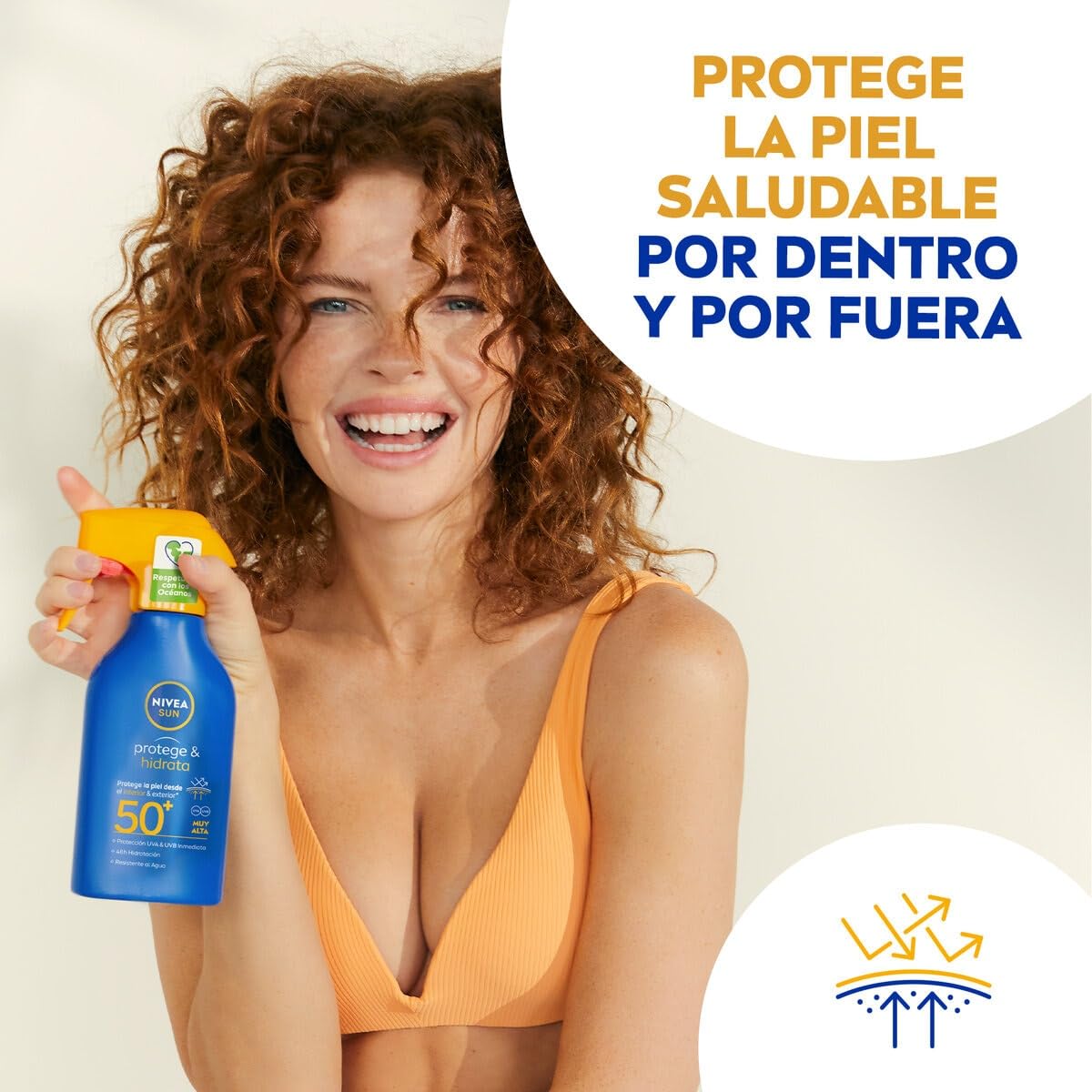 NIVEA SUN Protect & Hydrate Sun Spray SPF50+ (1 x 270 ml), moisturizing and water-resistant protector with UVA/UVB protection, very high sun protection in spray format