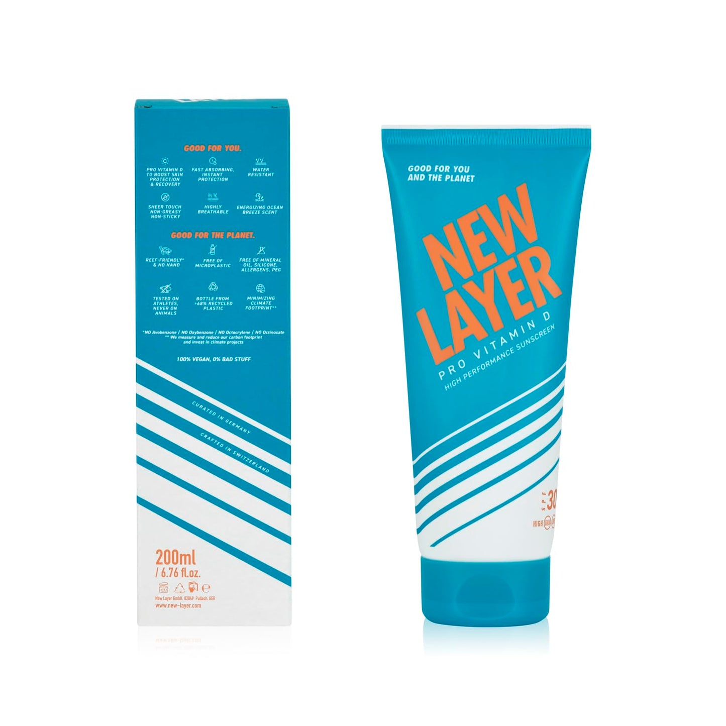 NEW LAYER Protector Solar SPF 30 - Reef-Friendly y Vegano (200ml)