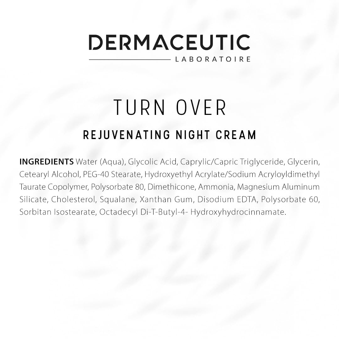 Dermaceutic Turnover - Rejuvenating Night Cream - Anti-Aging Cream with Glycolic Acid - Exfoliating, Regenerating and Anti-Wrinkle Face Cream - 40 ml