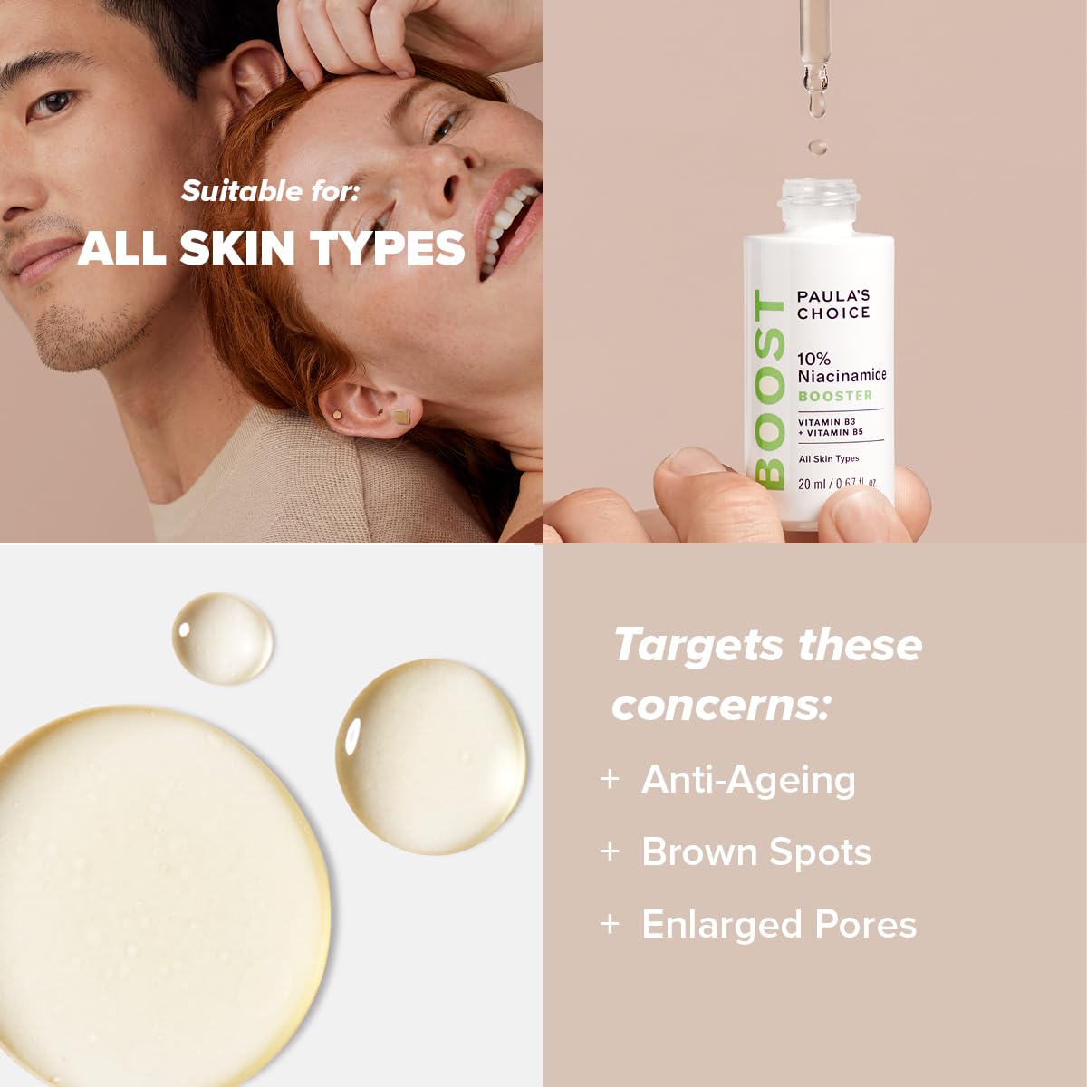 Paula's Choice 10% Niacinamide BOOSTER Serum - Anti-Aging Facial Treatment Reduces Dilated Pores and Blemishes - with Vitamin B3 - All Skin Types - 20 ml