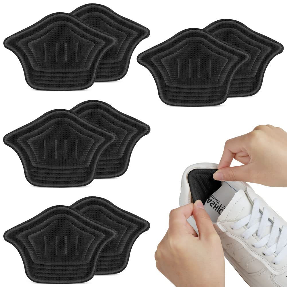 ACWOO Almohadillas de Talón Autoadhesivas - 4 Pares, Cómodas y Suaves, Evitan Ampollas y Fricción, Adecuadas para Hombres y Mujeres, 10mm