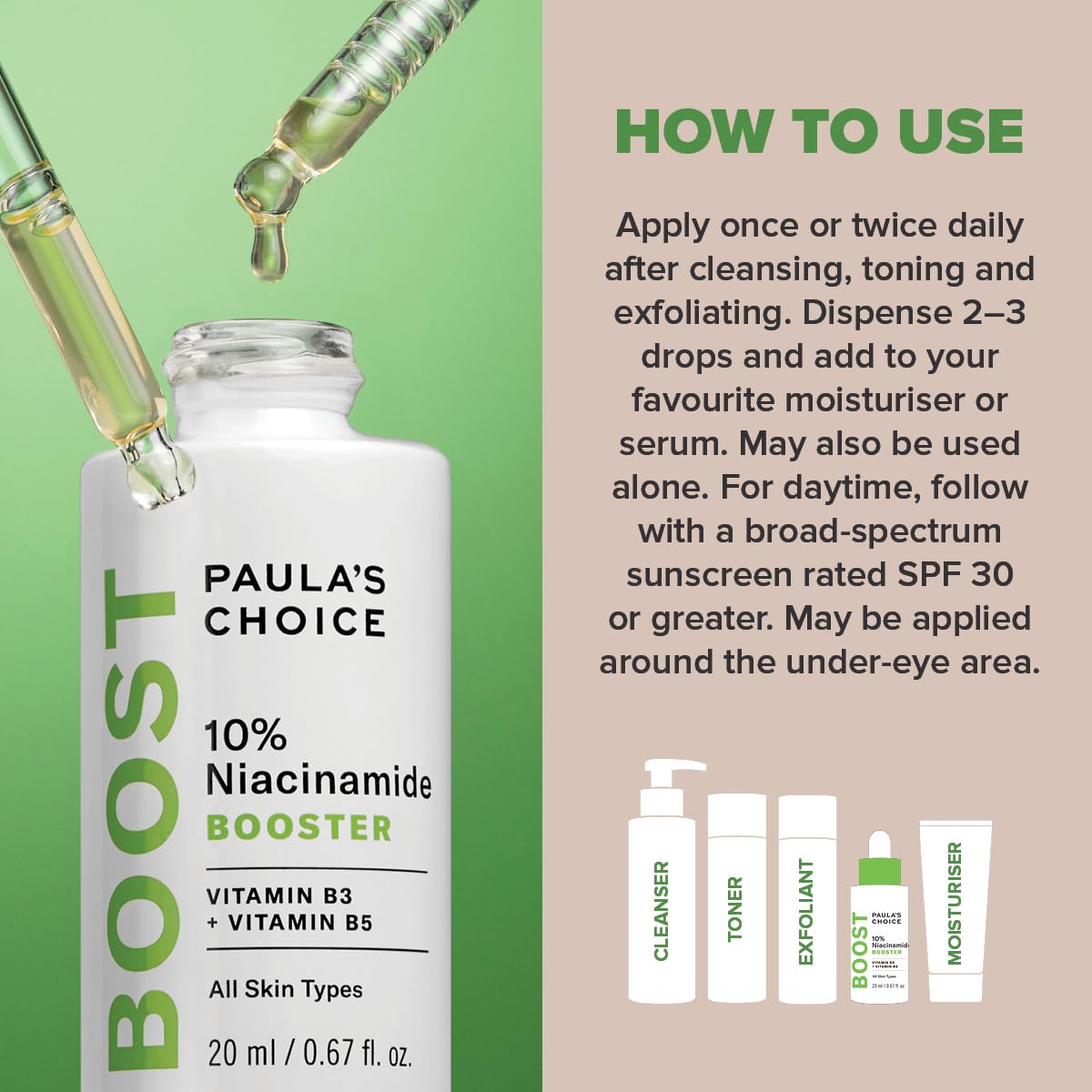 Paula's Choice 10% Niacinamide BOOSTER Serum - Anti-Aging Facial Treatment Reduces Dilated Pores and Blemishes - with Vitamin B3 - All Skin Types - 20 ml