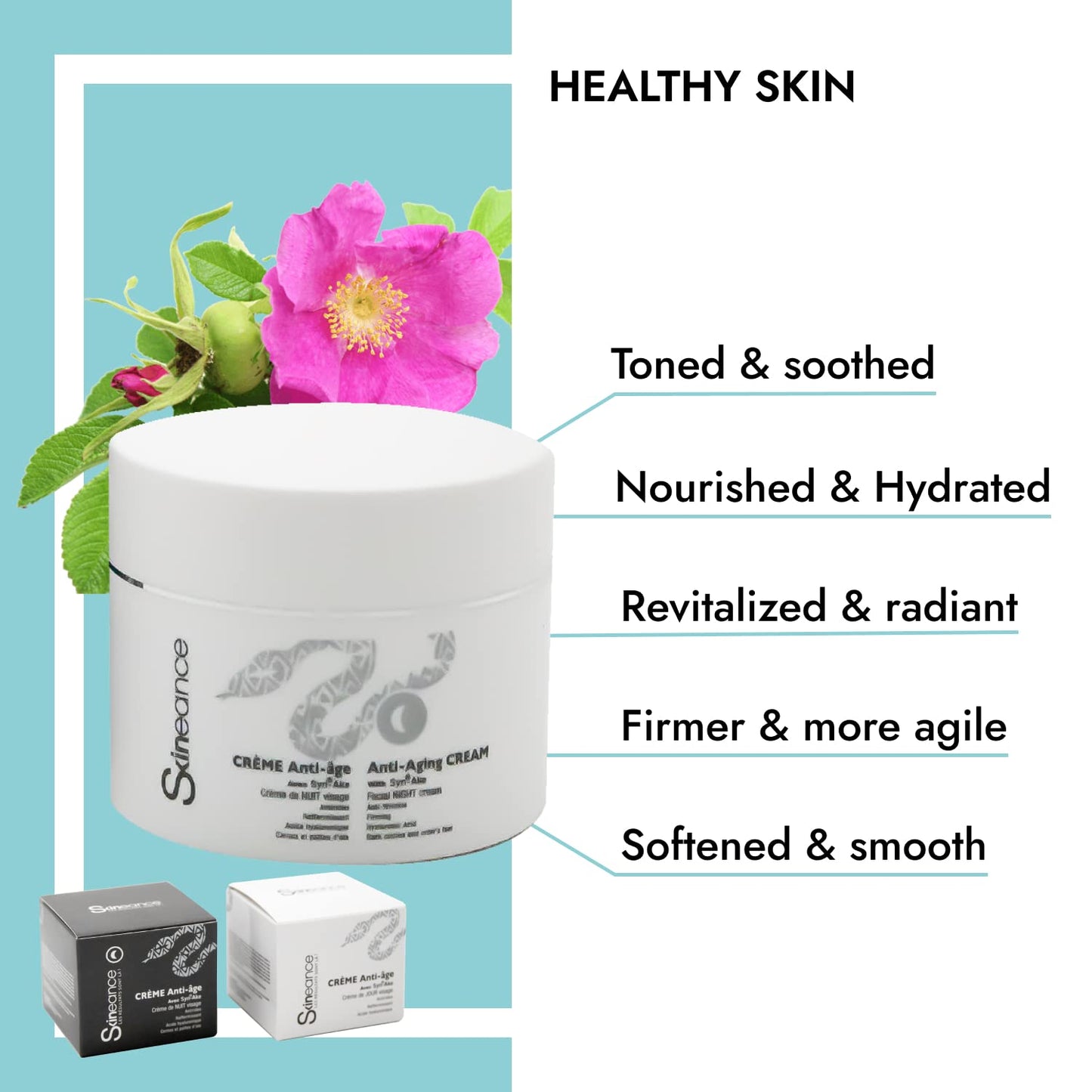 SKINEANCE - Snake Venom Night Cream - Anti-Aging Actives - Reduces Expression Lines, Fine Lines, Puffiness and Dark Circles - 50 ML