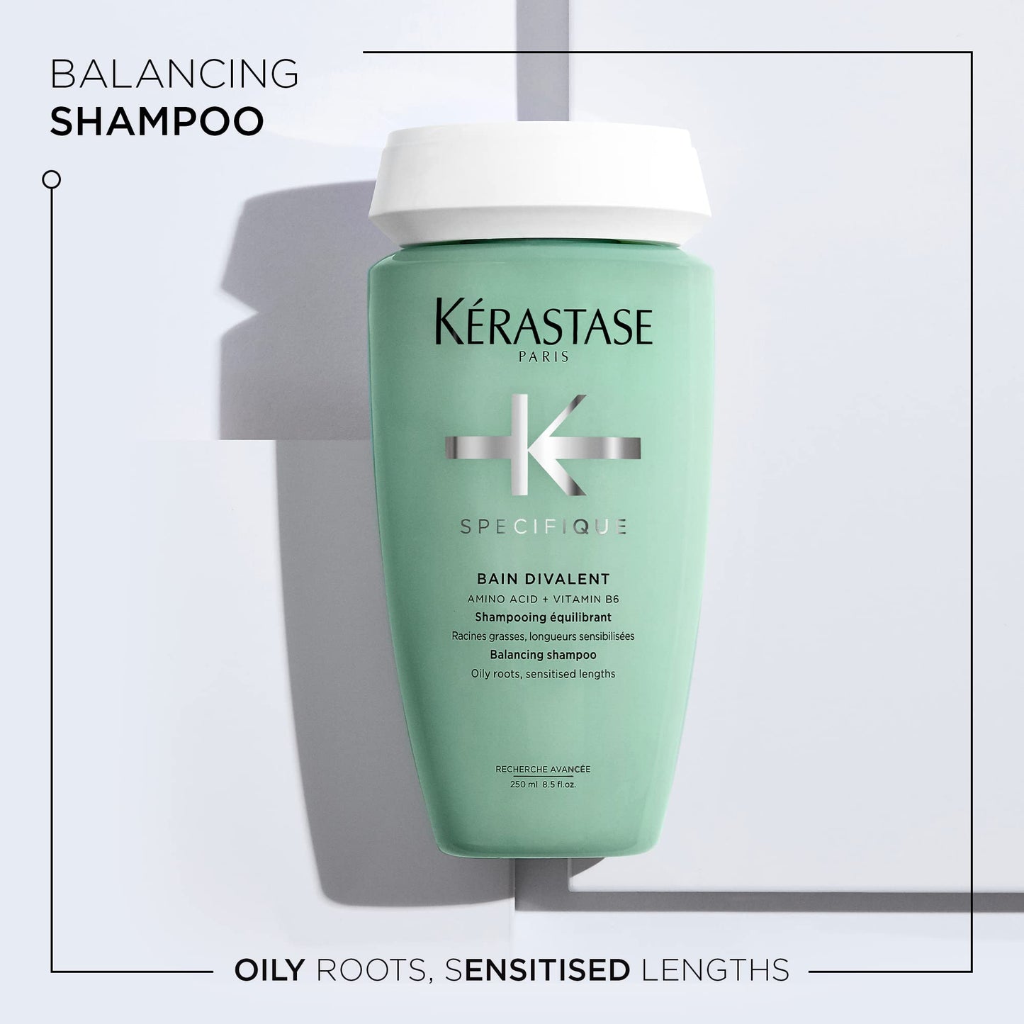 Kérastase Spécifique, Detangling Balancing Shampoo, For Oily Roots and Sensitive Hair, Bain Divalent, 250 ml