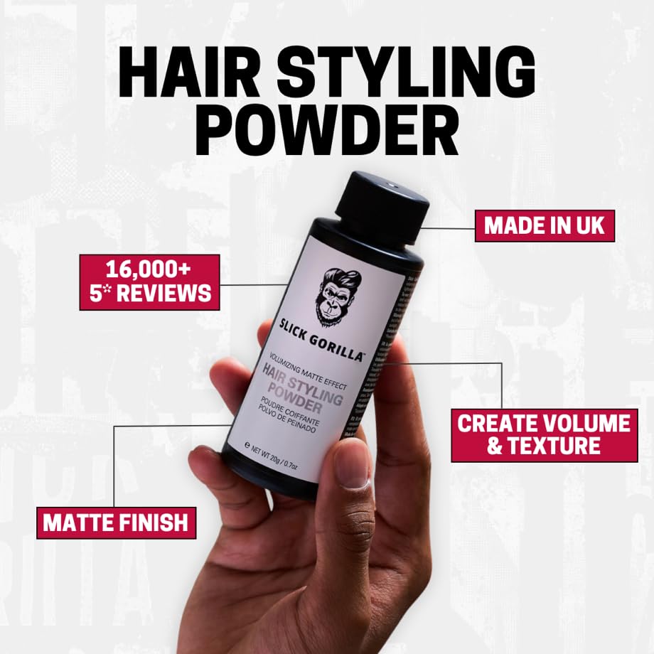 Slick Gorilla Hair Styling Powder 20g - Polvo de Peinado Mate y Volumen