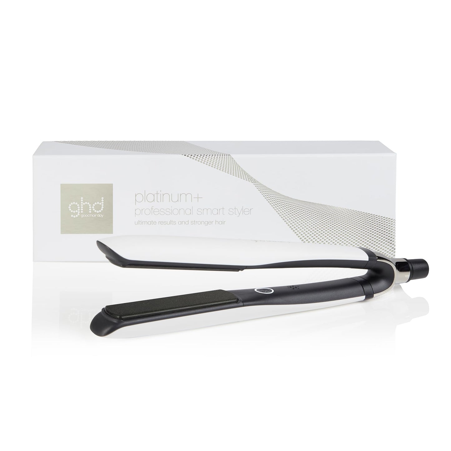 ghd platinum+ white - Smart professional hair straightener, less hair breakage, more shine and colour protection, Ultra-zone technology, optimal styling temperature 185ºC homogeneous
