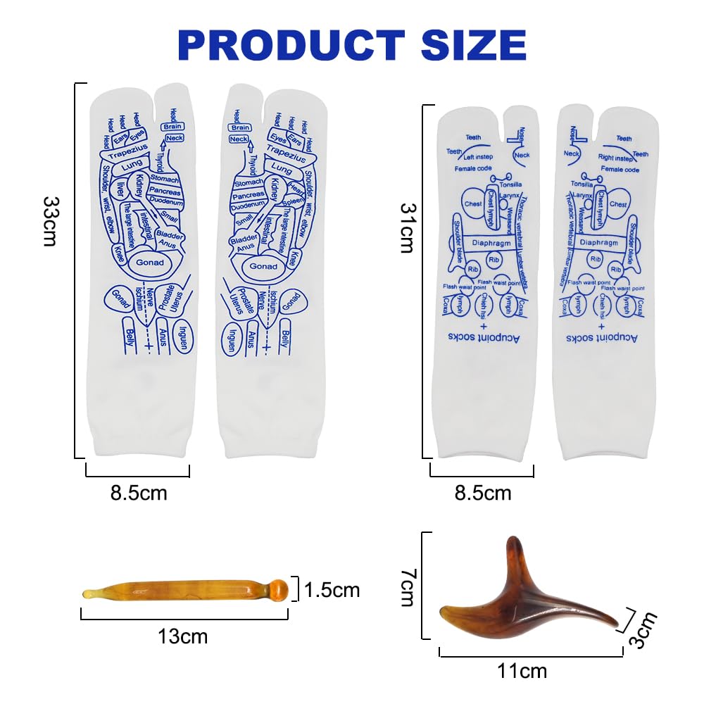 KUIRUNRX® Massage Socks, Pressure Point Socks for Reflexology Massage, for Acupressure Reflexology Massage with Massage Tools (Women 35-39)