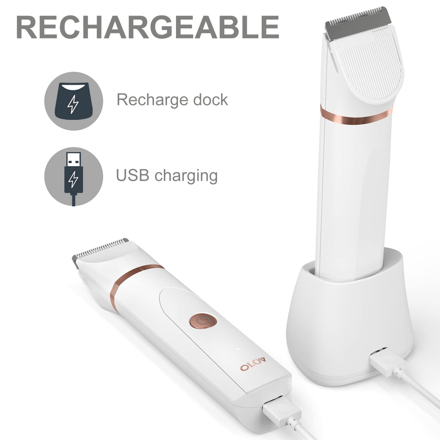 OLOV Rasuradora Mujer Zona Íntima - Cuchillas de Cerámica y USB