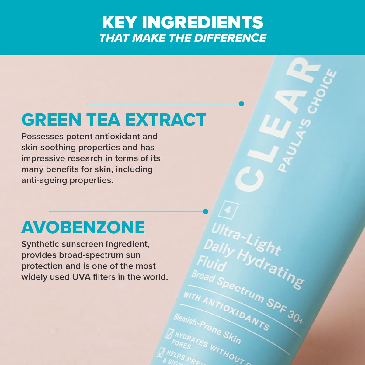 Paula's Choice CLEAR Facial Cream SPF 30 - Light and Fluid Moisturizer Minimizes Blackheads, Pores and Imperfections - Diffuses Redness & Soothes Skin - Combination to Oily Skin - 60 ml