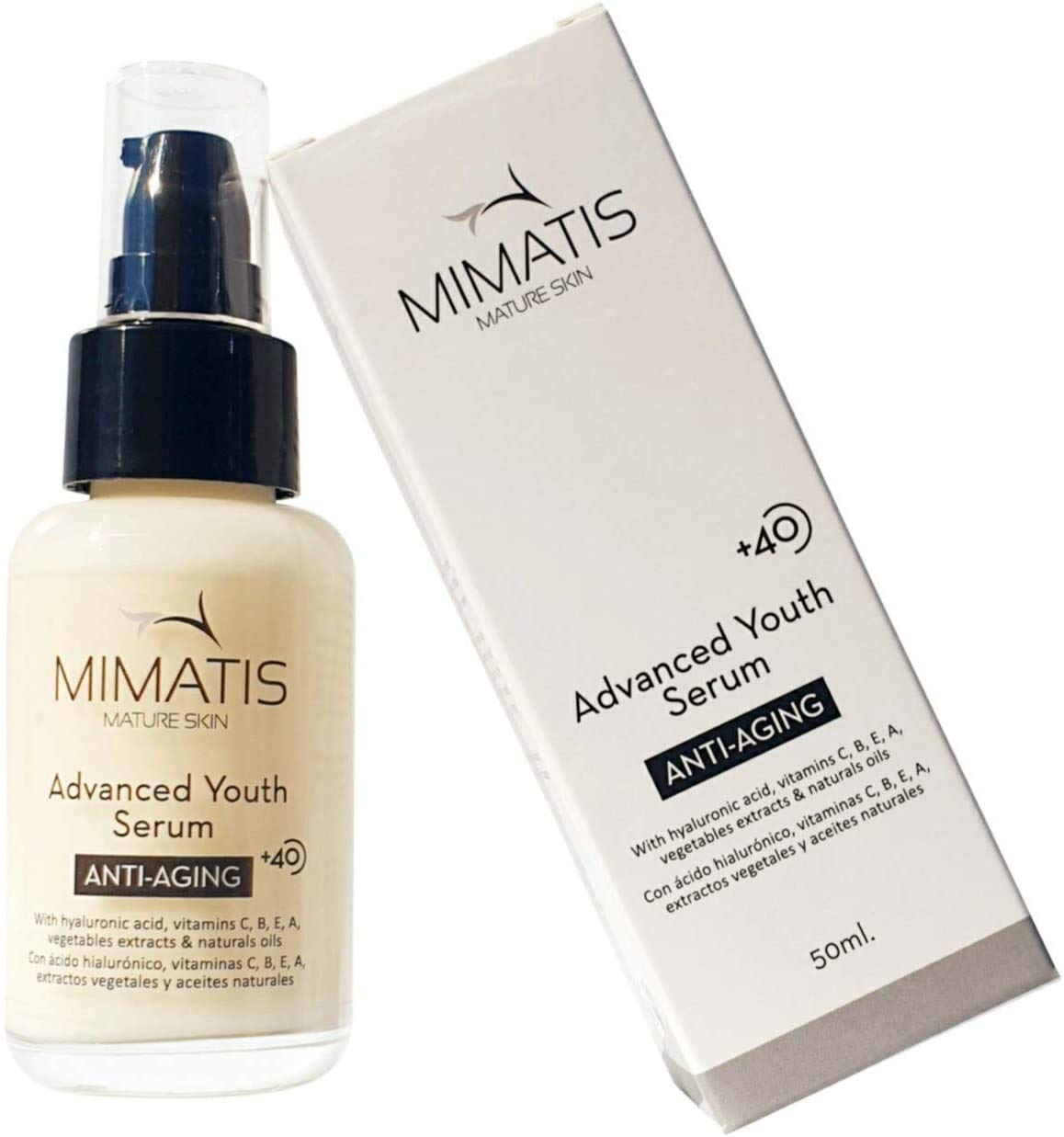 Vitamin C Serum +40 Years Mature Skin Hyaluronic Acid and Facial Collagen Anti-Wrinkle and Illuminating Face and Eye Contour for Women and Men - From Spain