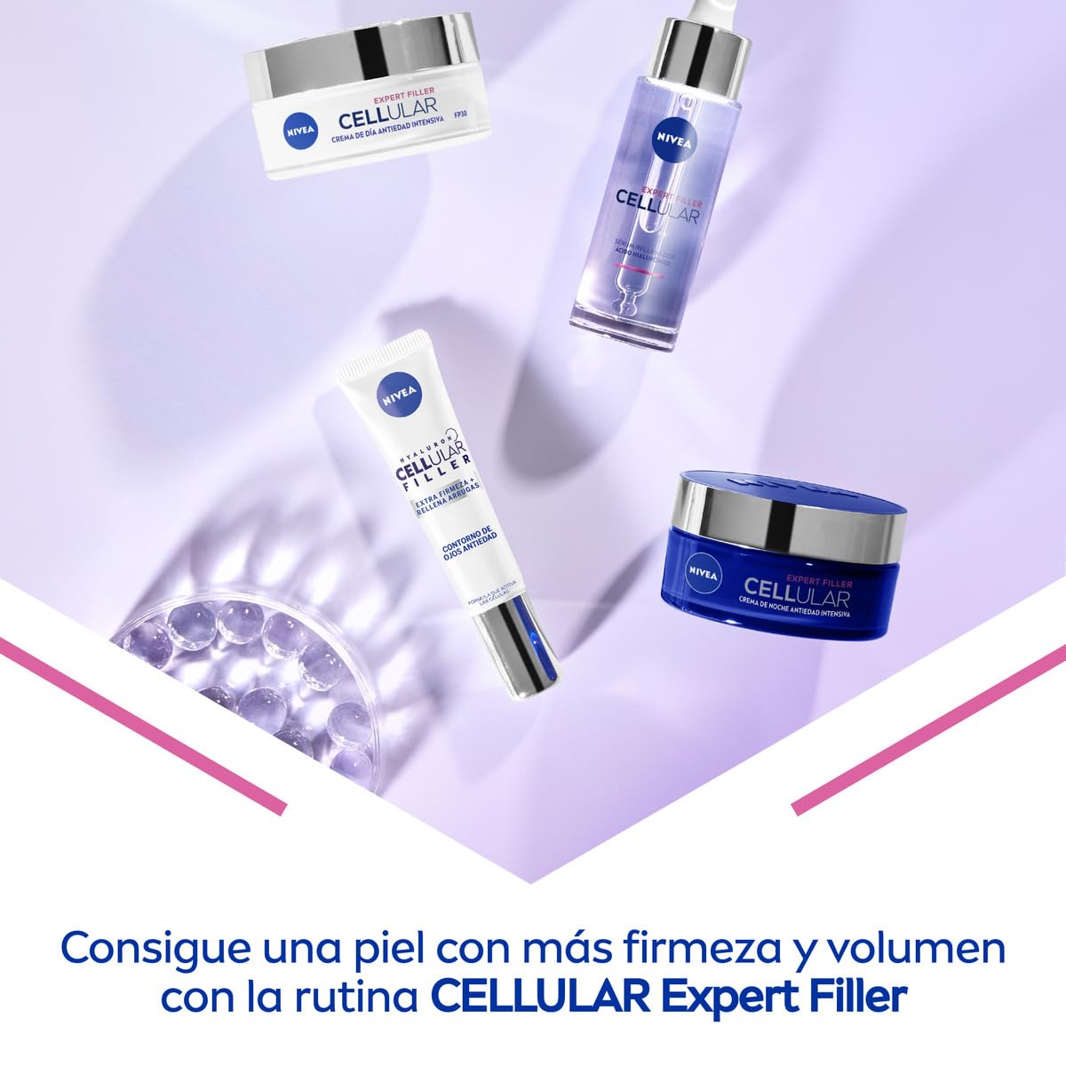 NIVEA Cellular Expert Filler Anti-Aging Routine Pack, set of filling creams, gift box with day cream with SPF30 (1 x 50 ml), night cream (1 x 50 ml) and serum with pipette (1 x 30 ml)