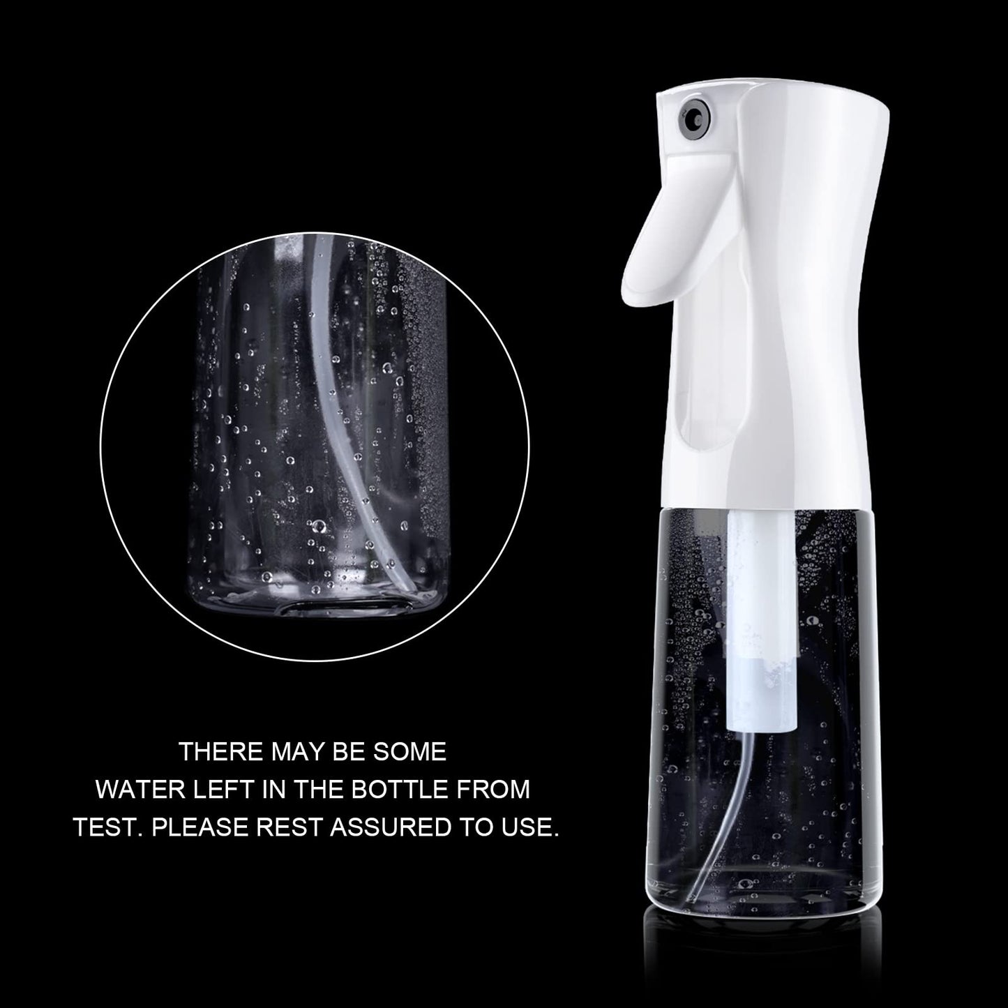 URAQT Hairdressing Water Spray Bottle, 200ml Fine Mist Continuous Sprayer, Refillable Hair Spray Bottle, Empty Spray Bottles for Hair Styling, Plants, Pets, Cleaning (White)