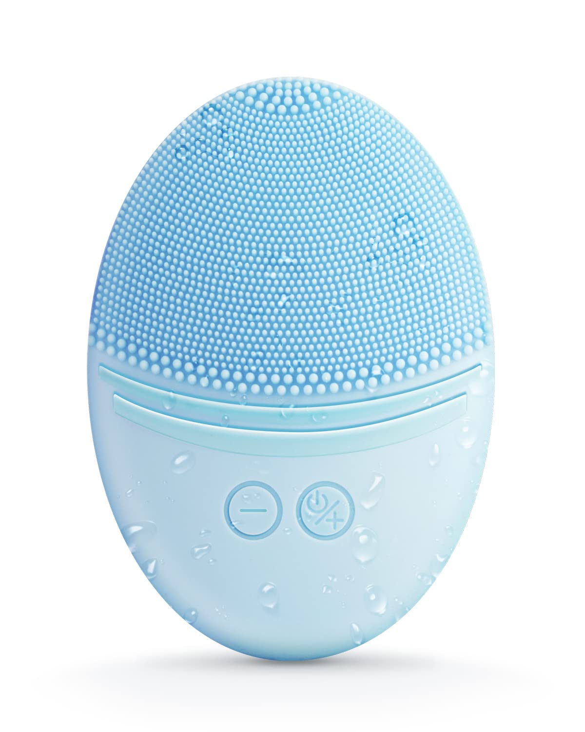 EZBASICS Waterproof Facial Cleansing Brush Vibrating Ultrasonic Face Brush for Deep Cleansing Gentle Exfoliation and Massage Inductive Charging (Blue)