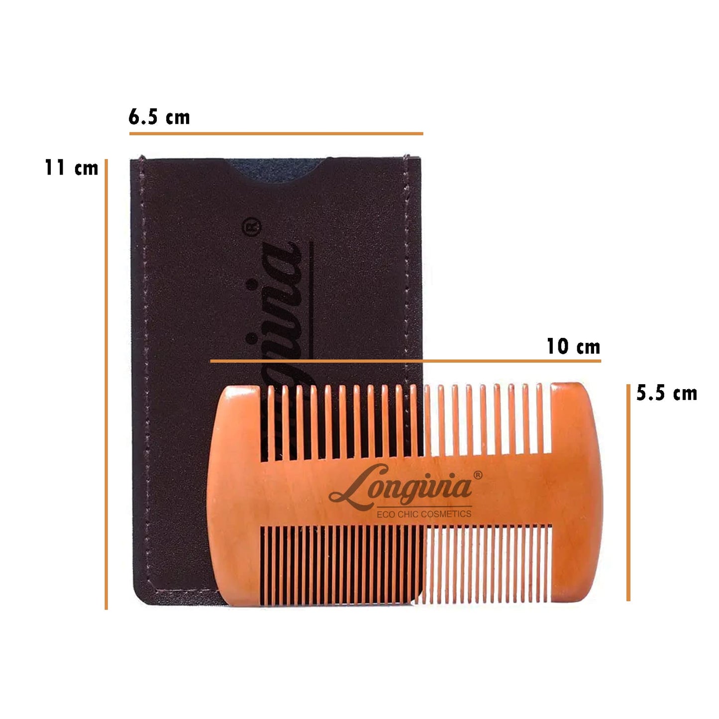 Peine Barba Hombre de Madera Ecológica con Estuche - Longivia