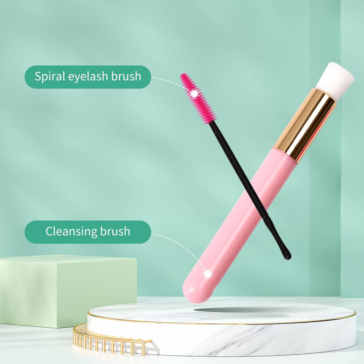 GEMERRY Limpiador de Extensiones de Pestañas con Cepillo - 60ml