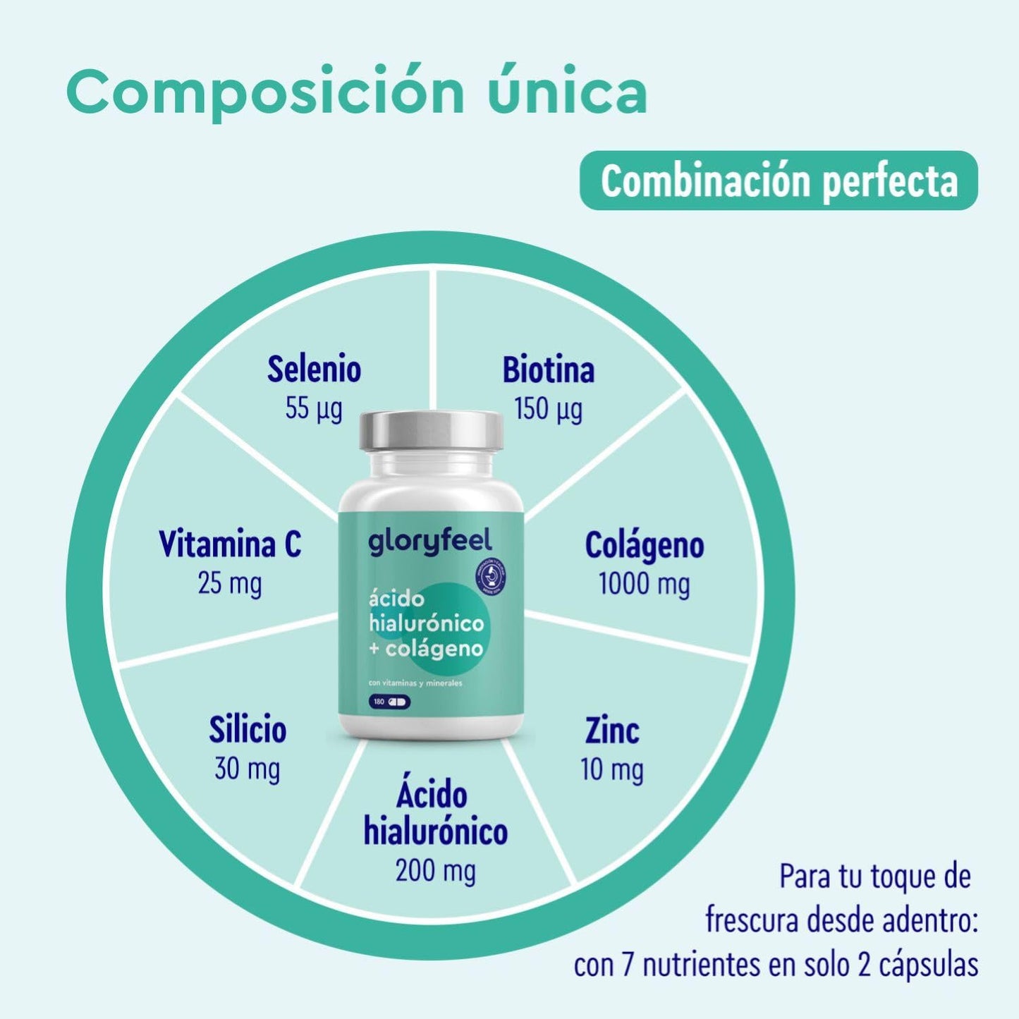 Collagen + Hyaluronic Acid + Natural Vitamin C + Biotin + Zinc + Selenium + Bamboo Extract - For Skin, Joints, Bones and Hair - 180 Capsules (3 Month Supply)