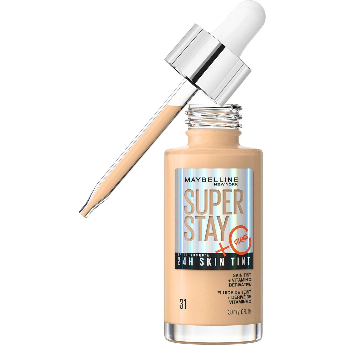 Maybelline New York, Vitamin C-enriched foundation, up to 24 hours, luminous finish, Superstay Skin Tint, shade 31