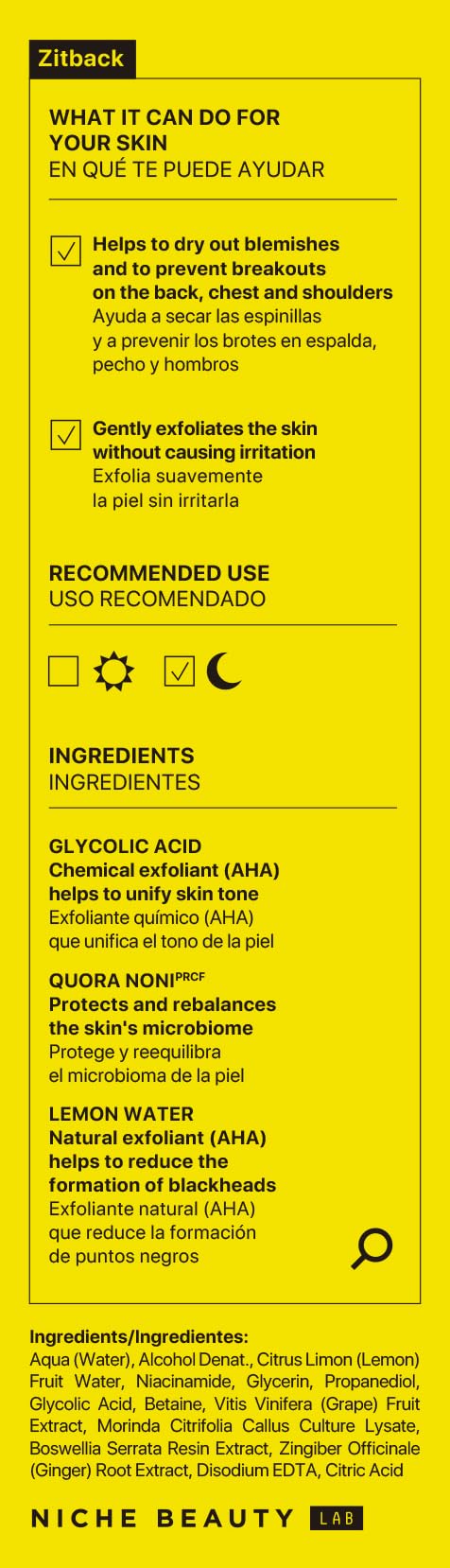 ACNEMY ZITBACK® Spray Corporal 80ml - Elimina el Acné con Ácidos BHA y AHA