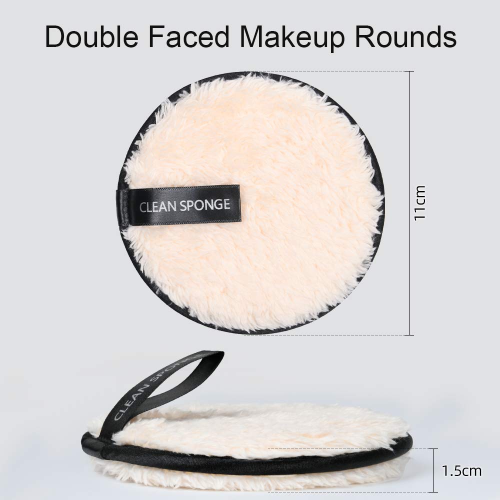 URAQT Makeup Remover Pads, 4 Pack Reusable Makeup Remover Pads, Washable Microfiber Facial Makeup Remover Towel, Facial Cleansing Makeup Pads for All Skin Types